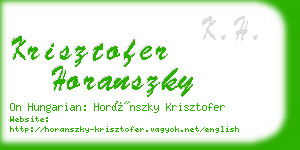 krisztofer horanszky business card